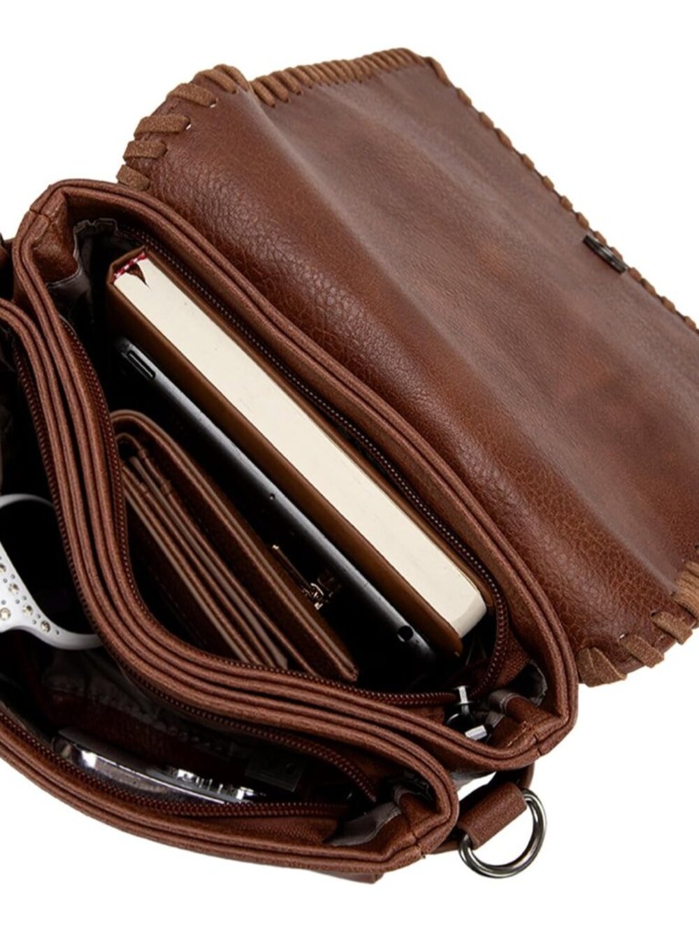 Crossbody Bags for Women with Dual Compartments Western Cross Body Purse with Le - Picture 4 of 6